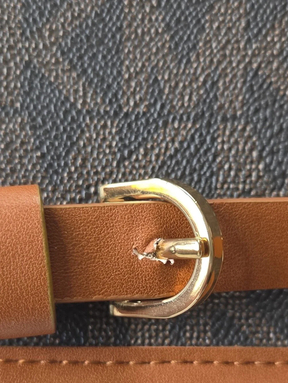 Michael Kors Brown Monogram Waist Pouch with Tan Strap